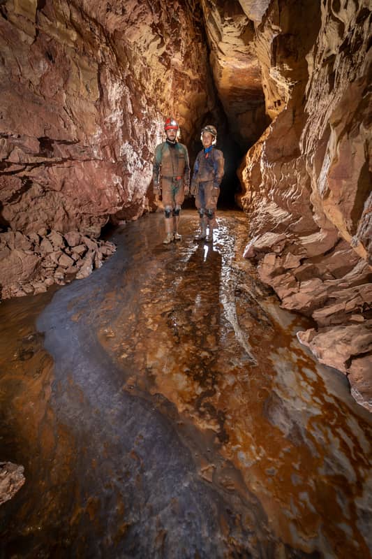 Cavers in the Marble River passage